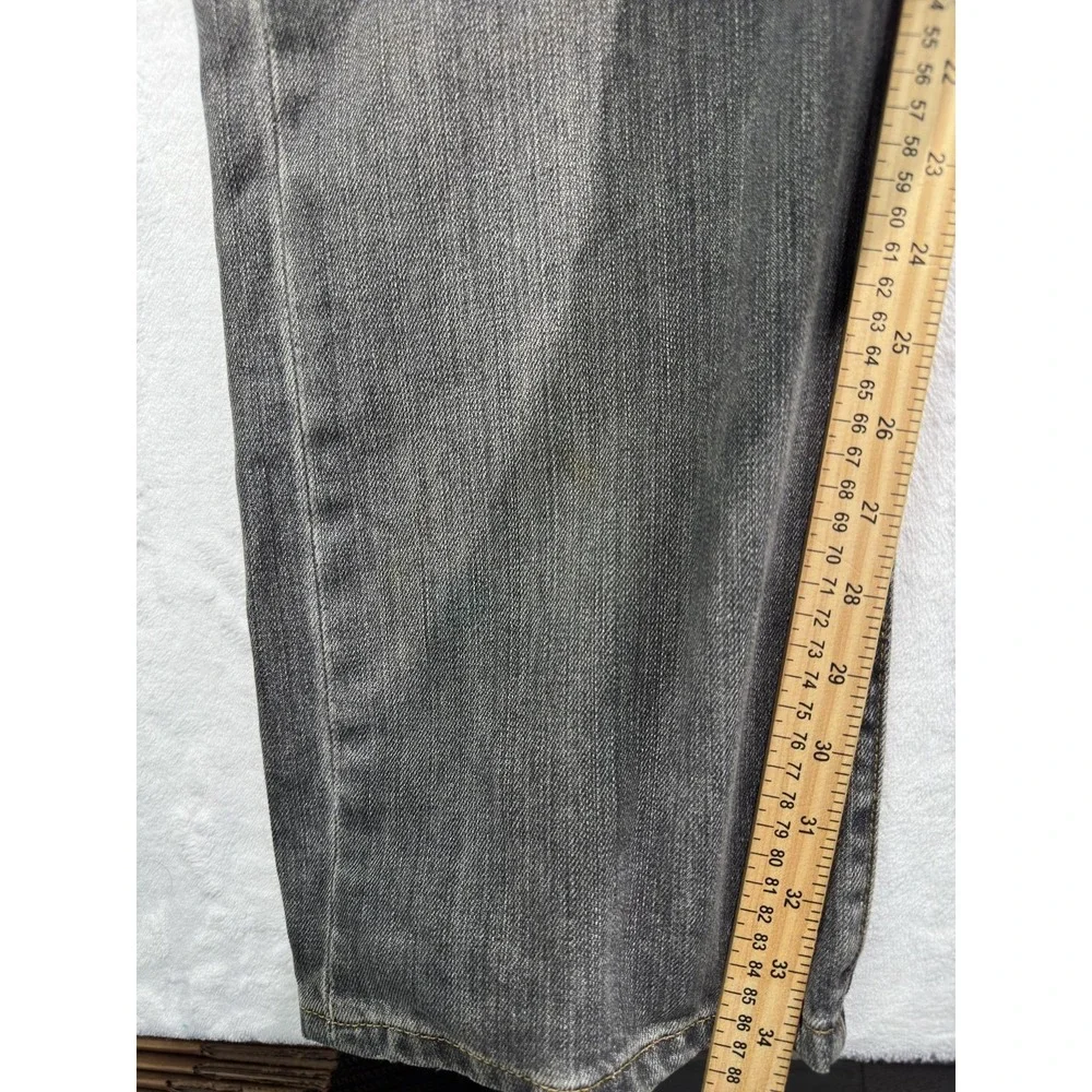 Levis 501 Jeans Mens 38x34 Gray Button Fly Straight Leg Denim Charcoal Wash XX